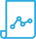 Icono de un gráfico con contorno azul.